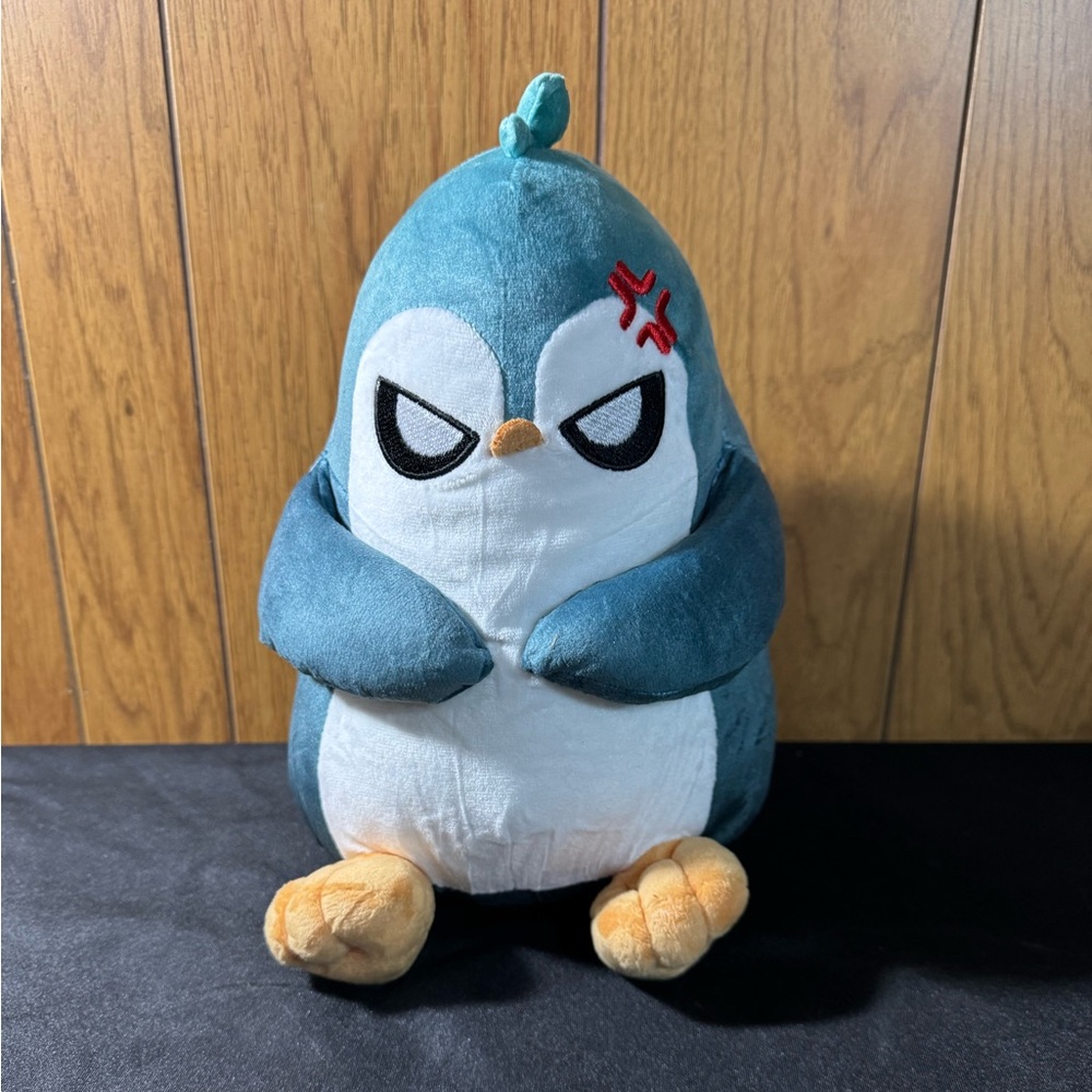 Chubble Gum Penguin Plush "‎ Not doing this sh*t today"- Teal and White